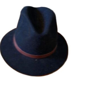 Vintage Black Bollman western hat with leather band cowboy